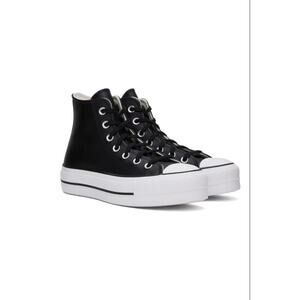 NEW Converse Chuck Taylor All Star Platform Black Leather Sz 10.5 Womens 561675C